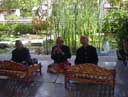 Gamelan and flute players