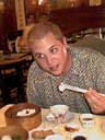 Tony eating dim sum