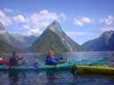Kayaking in Milford Sound (View of Mitre Peak)