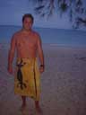 Tony wearing his gecko sarong